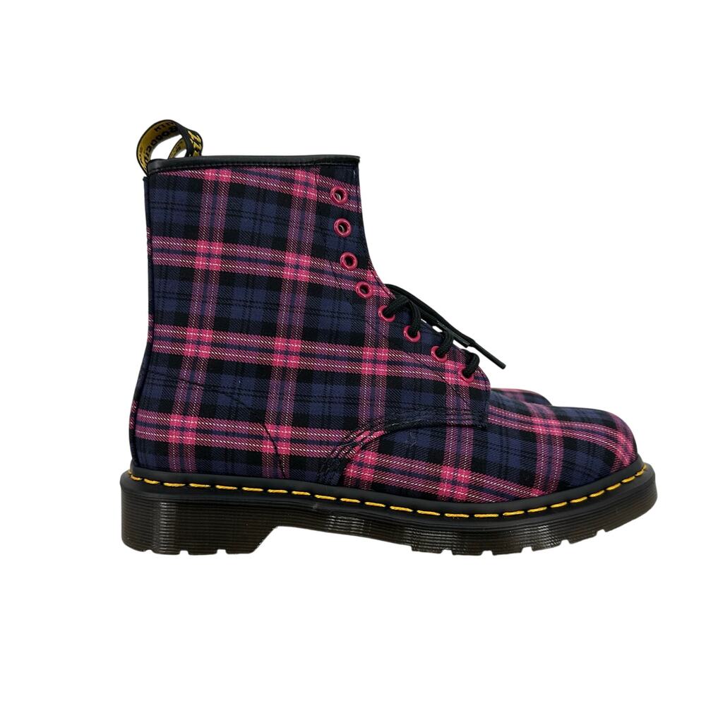 Dr. Martens Womens 1460 Pink Tartan Plaid Boot Size 9 Limited Edition Preppy Emo - Picture 2 of 9